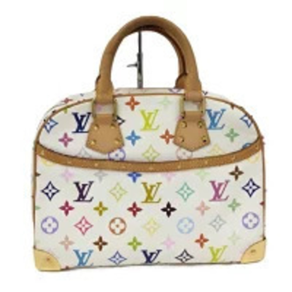 LOUIS VUITTON Trouville Handbag Monogram Multicolor Blanc White